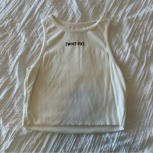 white fox cropped tank